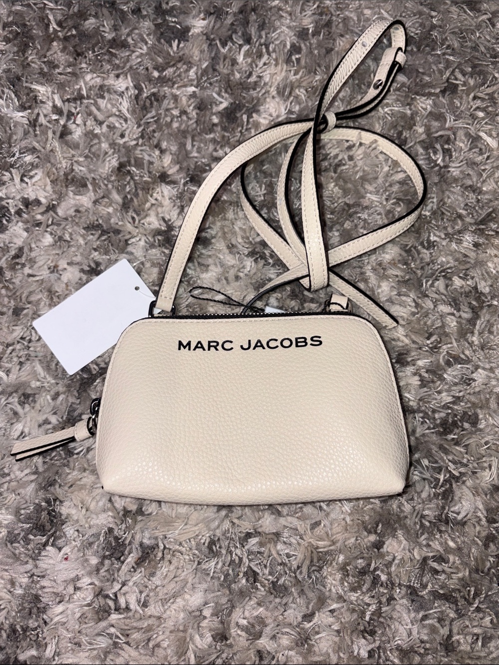 Marc Jacobs Cream Pebbled Leather Camera Crossbody